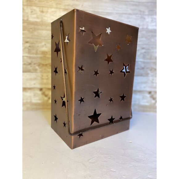 Rustic Stars Metal Lantern Luminary For 12” Tall Fits 3” Diameter Pillar Candle - Picture 13 of 14